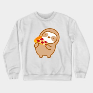 Cute Pepperoni Pizza Sloth Crewneck Sweatshirt